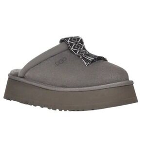 UGG Womens Charcoal Tazzle Platform Clog Slippers‎ Size 8